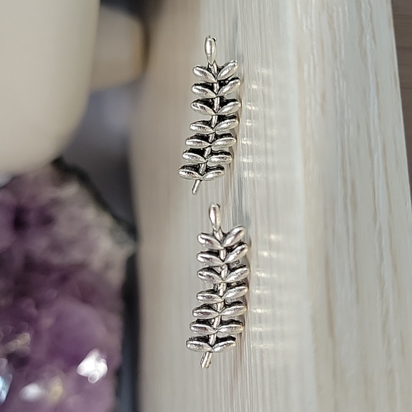 Silver Sprig Crawler Style Stud Earrings - Picture 4 of 6